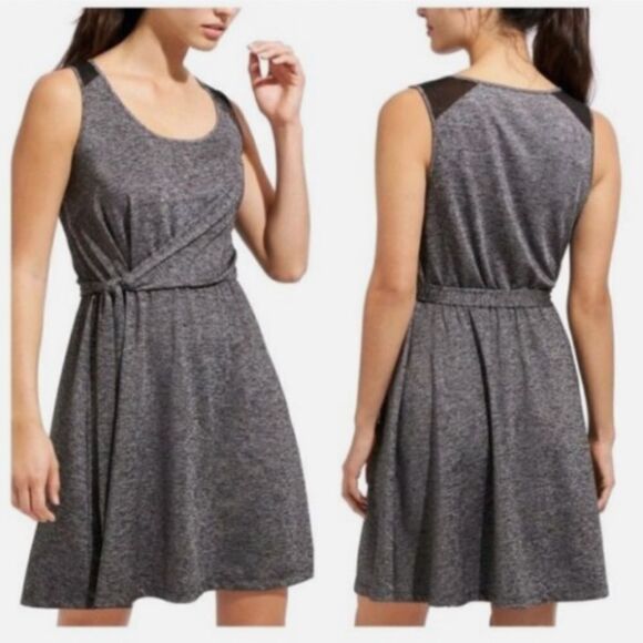 Athleta Sweet Saturday Faux Wrap Gray Dress size Medium - Picture 1 of 3
